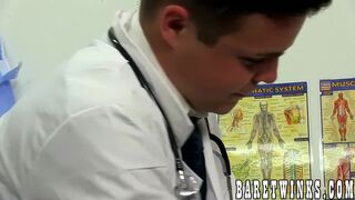 Blond twink slammed raw by horny young doctor