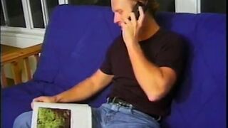 Guy with an amazing body nails young stud's ass on the sofa